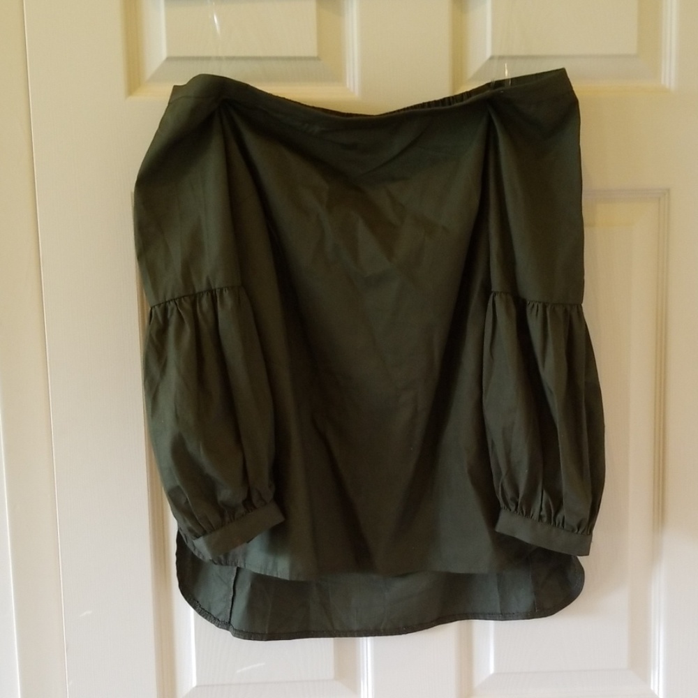 Off the shoulder olive green blouse